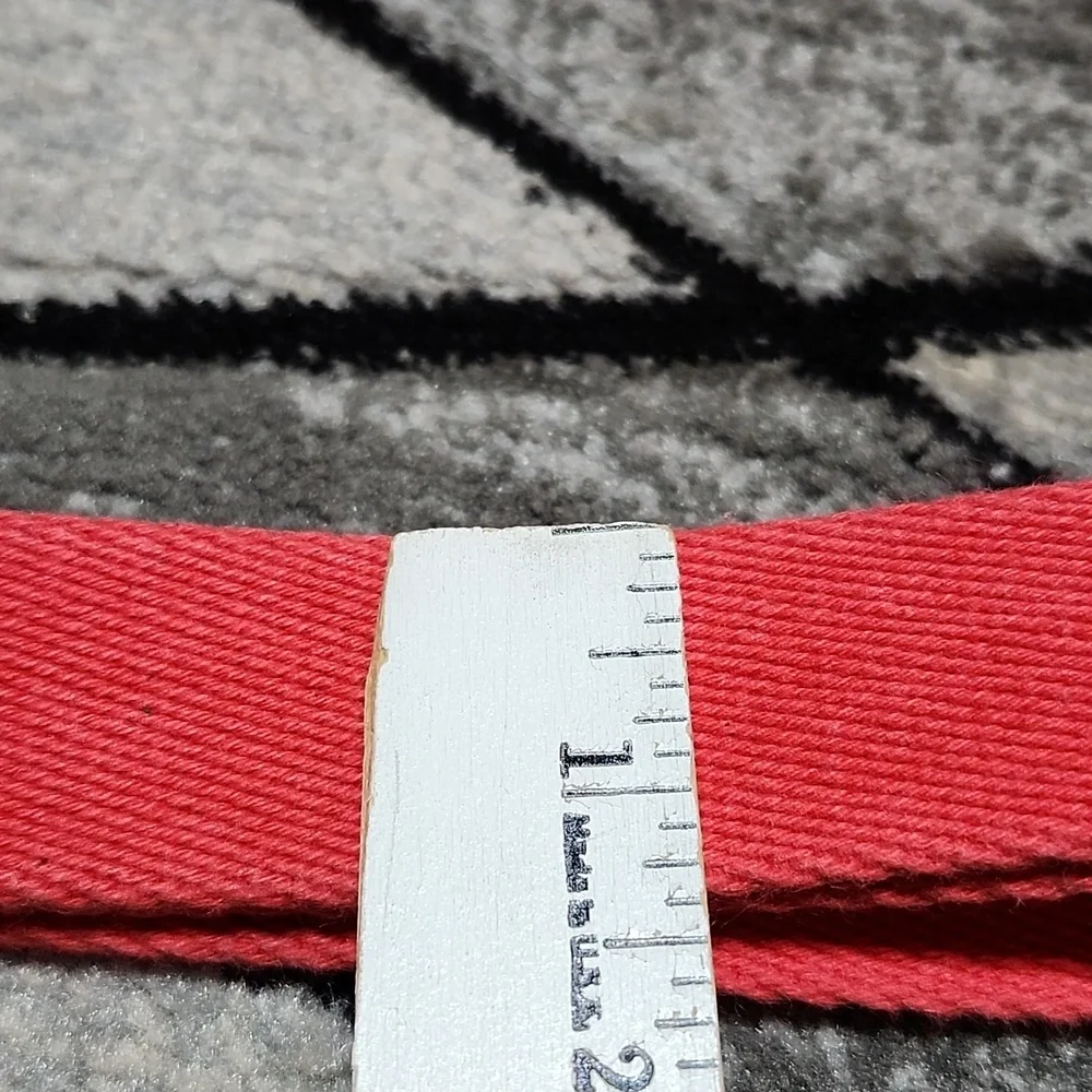 WILL LEATHER GOODS RED WOVEN ADJUSTABLE LENGTH & METAL 